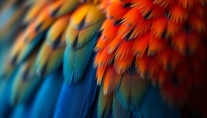 Fototapeta premium close up of a colorful bird's feathers