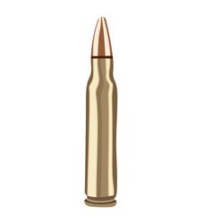 Copper Plated Bullet Illustration Isolated on White Background