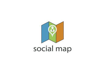 Social Map Logo – Location Pin & User Icon Design for Geo-Social Apps & Networks