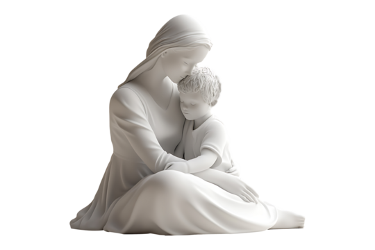 Forgiveness mother son isolated on transparent background
