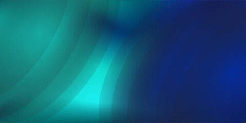 Blue-green gradient studio room, abstract background pattern, walls and floor reflect neon lights, dark tones and feel speed of digital technology connected blue-green background.