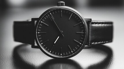 Sleek black wristwatch