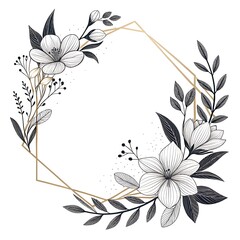 Modern flower Border Frame Vector Art