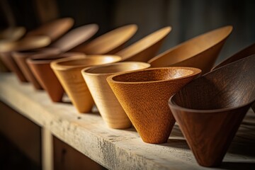 Wooden Vessels in a Row