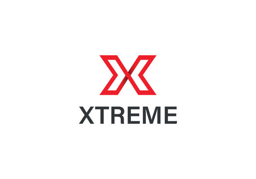 Red Angular "X" XTREME Logo &ndash; Bold and Modern Lettermark Branding Icon