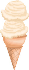 2 scoops vanilla soft serve ice cream