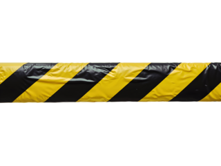 Caution tape with black-yellow stripes, construction zone or safety signal banner. Generative AI