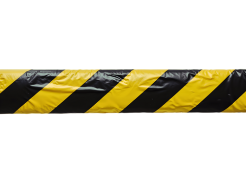 Caution tape with black-yellow stripes, construction zone or safety signal banner. Generative AI