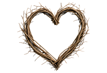 natural heart shape made from tree branches roots
