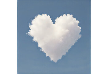 Heart Shaped Cloud Floating Against Blue Sky Background
