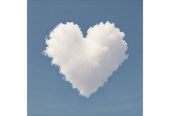 Heart Shaped Cloud Floating Against Blue Sky Background
