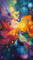 Fototapeta premium A vibrant cosmic explosion of colorful nebulae.