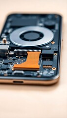 close up of a cell phone being dismantled