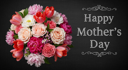Happy Mother's Day A Beautiful Bouquet of Spring Flowers