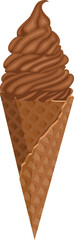 Waffle Cone Chocolate Soft Serve Ice Cream
