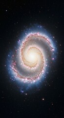 Majestic spiral galaxy gleaming in cosmic darkness
