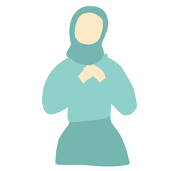 illustration girl wearing hijab