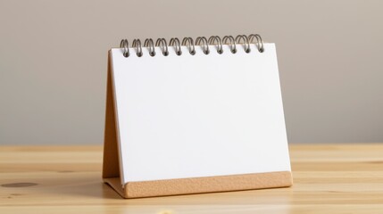 Blank Spiral Notepad on Wooden Table for Creative Ideas and Note-Taking