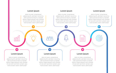 Design infographic 6 options, Business concept infographic template can be used for workflow layout, diagram, number options, timeline or milestones project.
