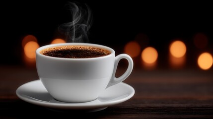Aromatic Coffee Steam with Dark Ambiance, and Cozy Night.
