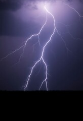 lightning bolt is seen in the sky above a field