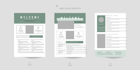 Rental welcome flyer template