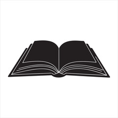 Open Book Silhouette Vector Illustration