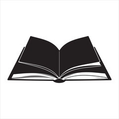 Open Book Silhouette Vector Illustration