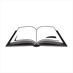 Open Book Silhouette Vector Illustration
