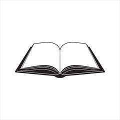 Open Book Silhouette Vector Illustration