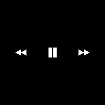 Media Control Buttons Icon &ndash; Pause, Forward, Rewind
