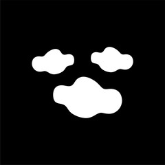 Cloud Icon Set on Black Background
