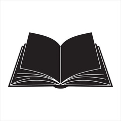 Open Book Silhouette Vector Illustration