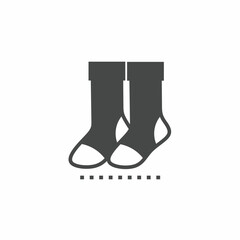 Vector icon template. Black and white sock icon design. Stock vector template.