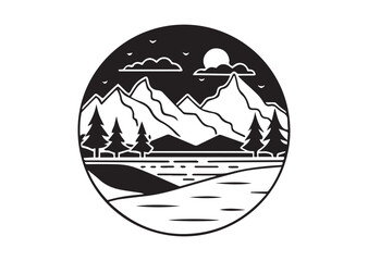 Obraz premium Landscape Silhouette Vector