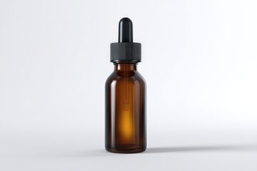 Amber glass bottle with a dropper top, perfect for essential oils or serums.