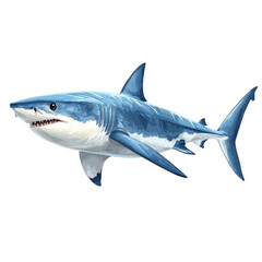 Naklejka premium Artistic rendering of a majestic shark, embodying ocean's power and mystery
