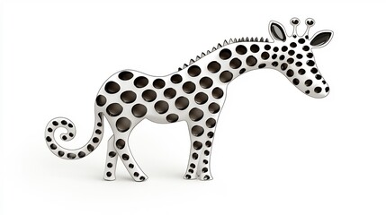 Stylized giraffe with polka dots.  Whimsical animal illustration