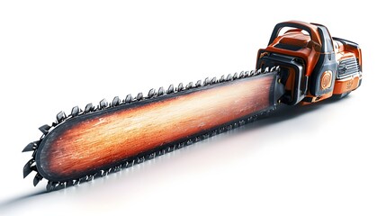 Powerful chainsaw a tool for lumberjacks and woodcutters
