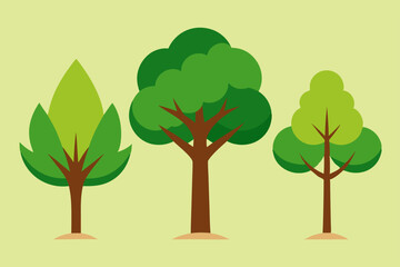 Obraz premium vector illustration of a tree with green leaves