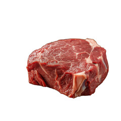 Fototapeta premium Close up view of raw, fresh, and juicy beef steak ready for grilling or cooking on a black background