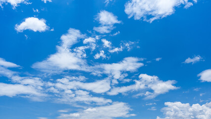white clouds on blue sky in summer time
