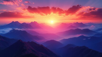 Fototapeta premium Majestic mountain sunrise