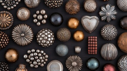 Fototapeta premium Decorative Knobs and Pulls in Various Designs and Finishes for Home Furniture and Interior Decoration