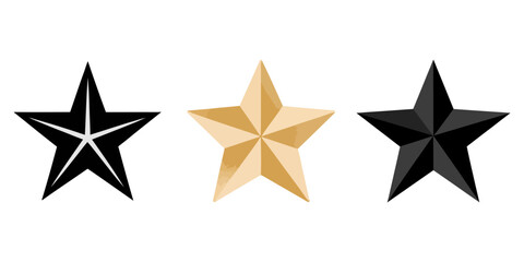 Fototapeta premium three stars isolated on white, Sparkle Star Icon Set - Vector Stock Illustration. Different forms of stars, constellations, galaxies, Shape elements, abstract. Graphic pink stars among scribble doodle