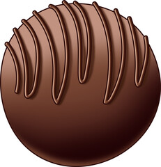 Chocolate balls drizzled with chocolate syrup