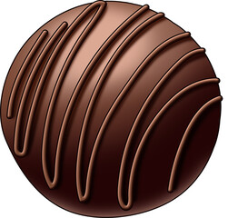 Chocolate balls drizzled with chocolate syrup