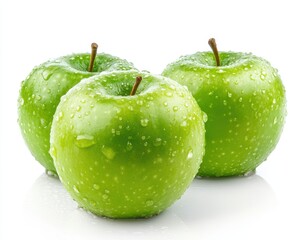 Fresh green apples with water droplets (1)