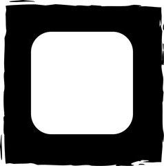 Square brush frames with rounded square border layout