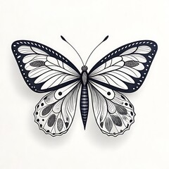 Beautiful black and white butterfly vector